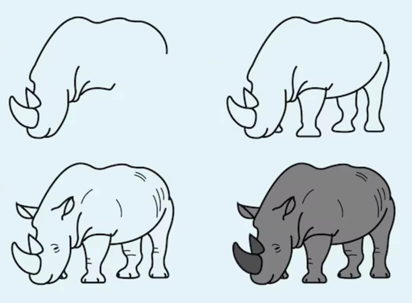 Desenhos de Rinoceronte básico