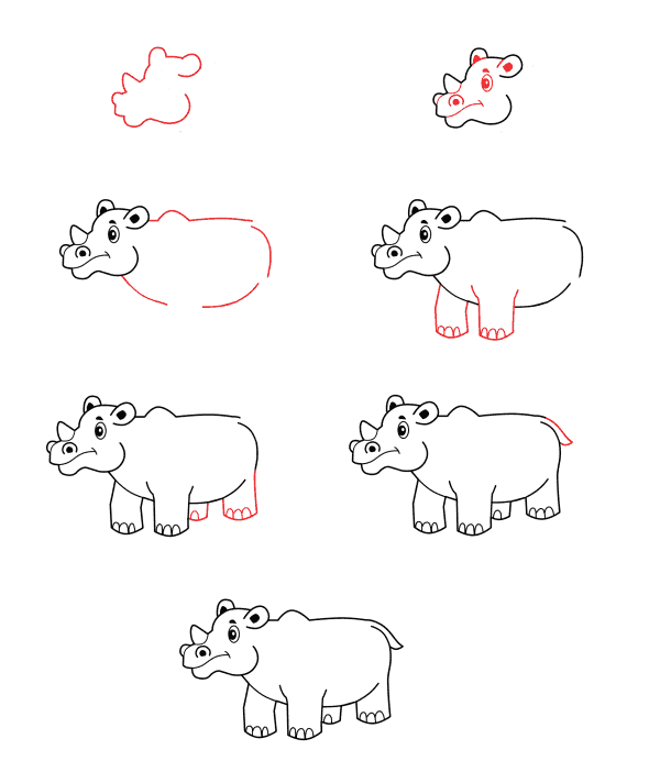 Desenhos de Rinoceronte Feio