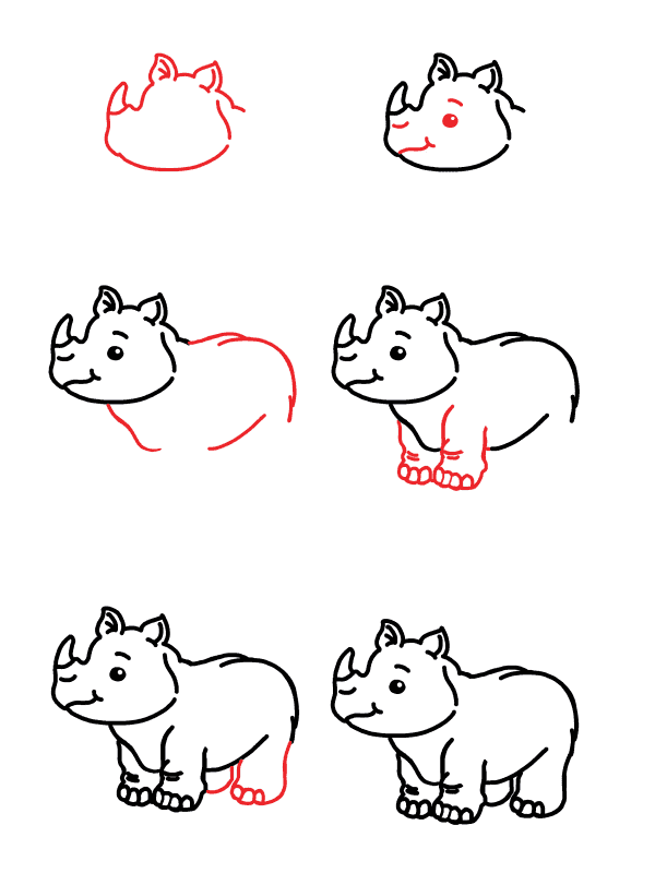Desenhos de Rinoceronte fofo