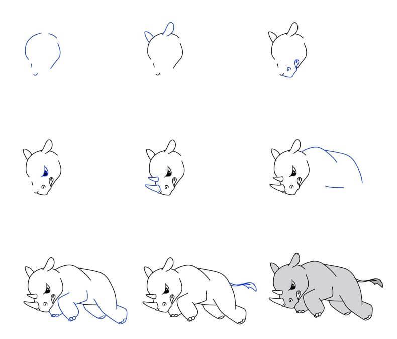 Desenhos de Rinoceronte furioso