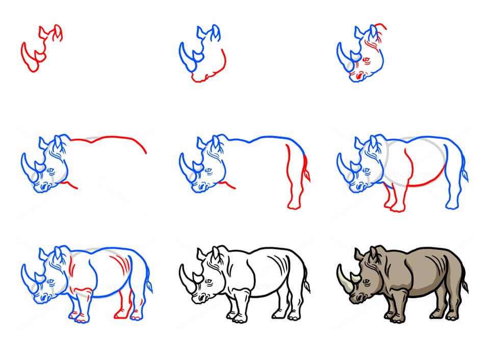 Desenhos de Rinoceronte Grande
