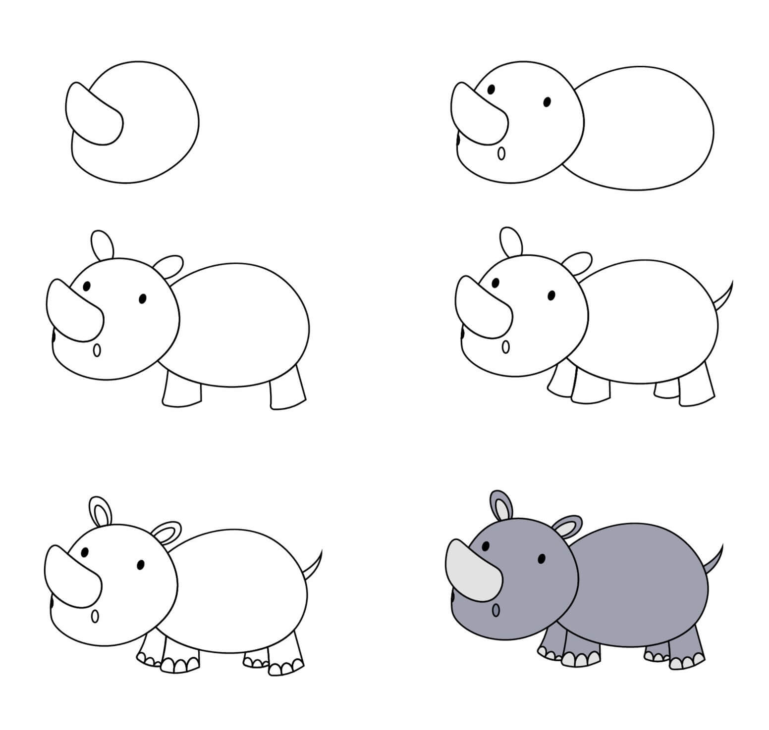Desenhos de Rinoceronte para crianças