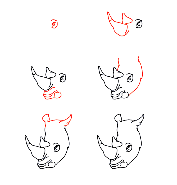 Desenhos de Rosto de rinoceronte