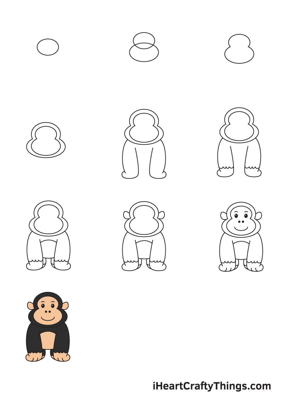 Desenhos de Um gorila fofo