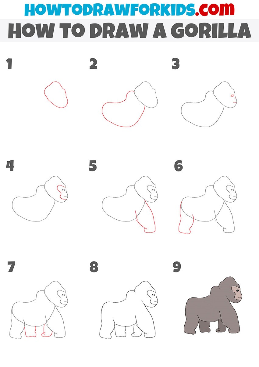 Desenhos de Um gorila livre