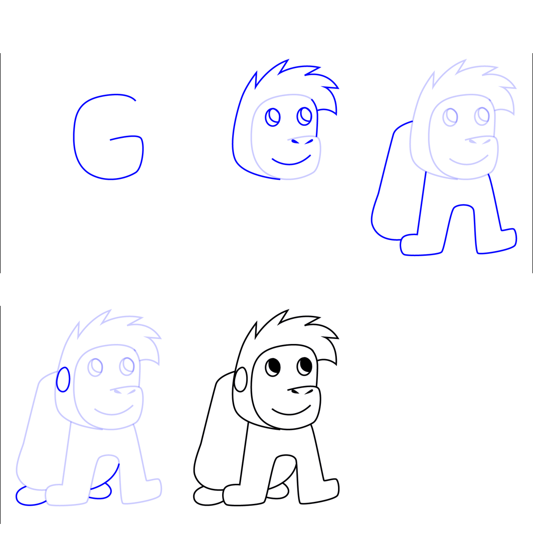 Desenhos de Um gorila simples