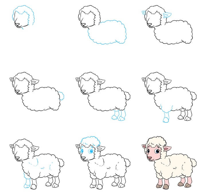 Desenhos de Um ovelha fofo