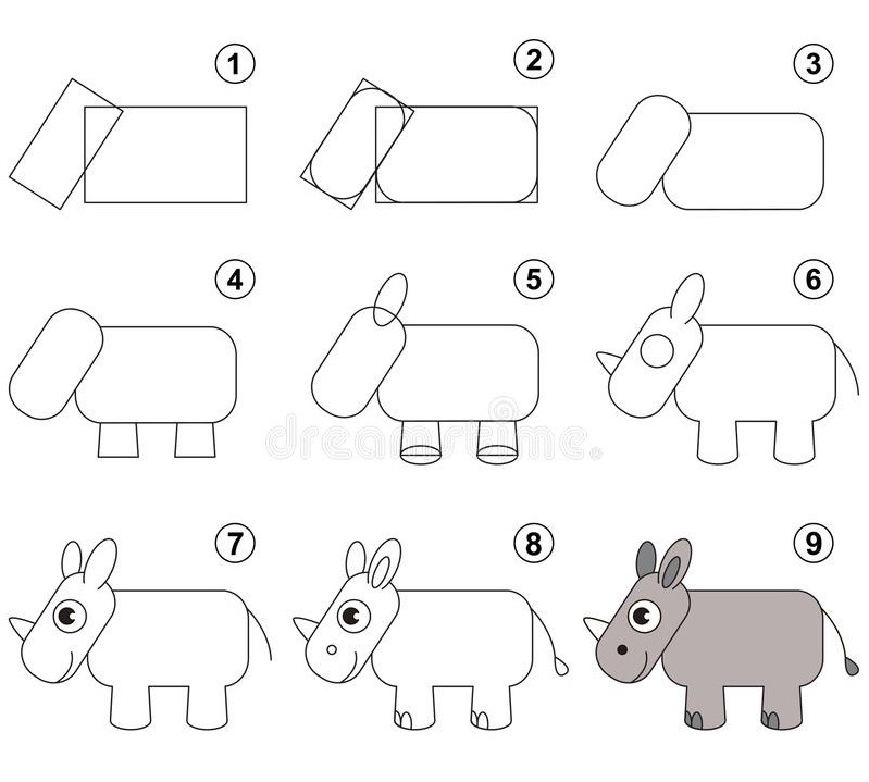 Desenhos de Um rinoceronte básico