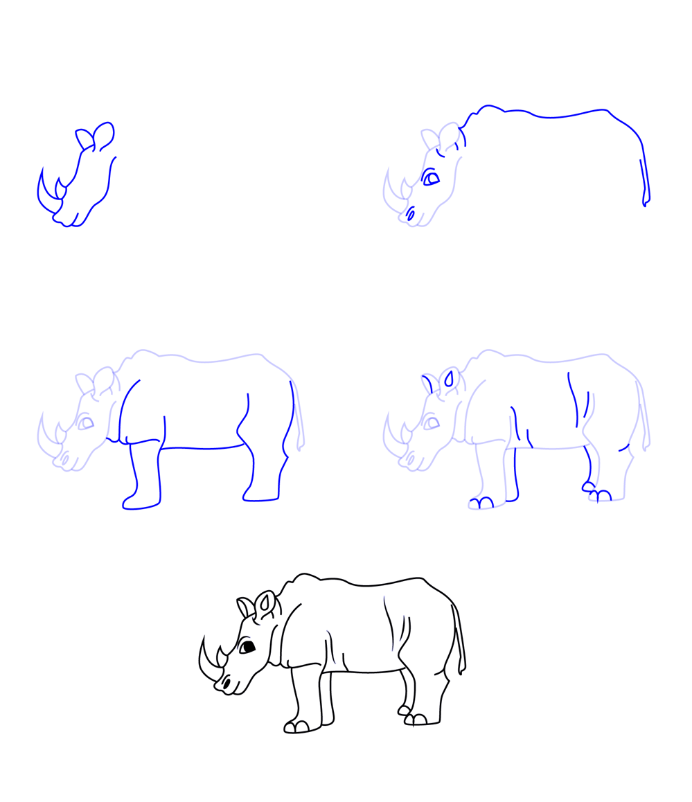 Desenhos de Um rinoceronte