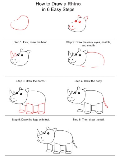Desenhos de Um rinoceronte simples
