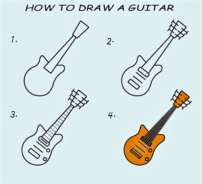 Desenhos de Uma guitarra simples