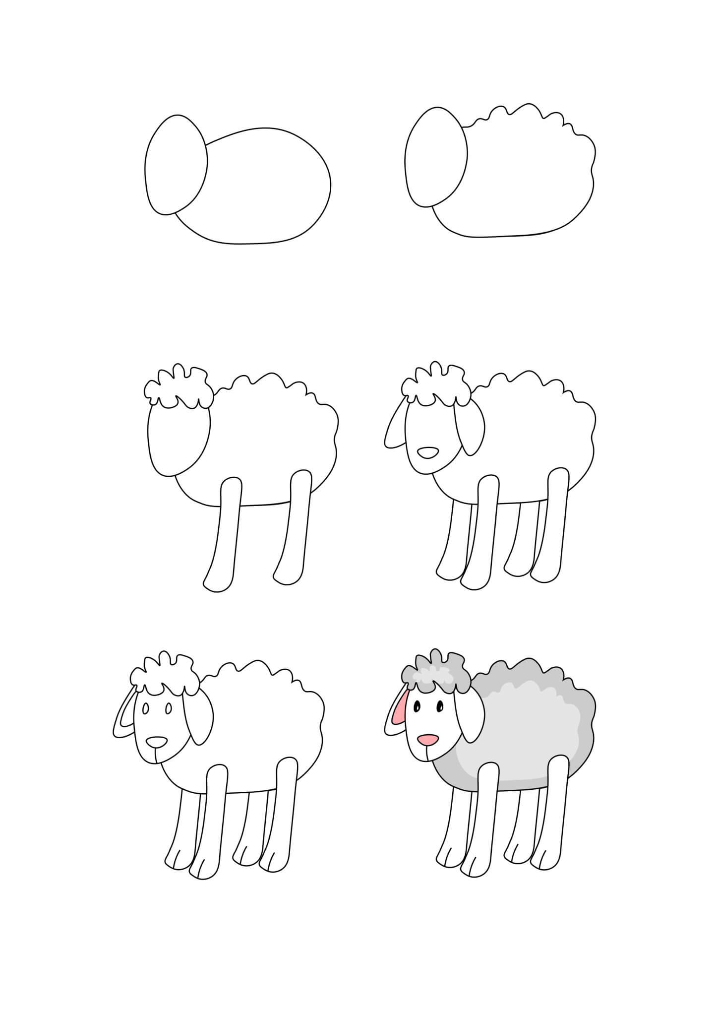 Desenhos de Uma Ovelha Simples
