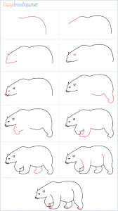 Desenhos de Urso polar caminhando