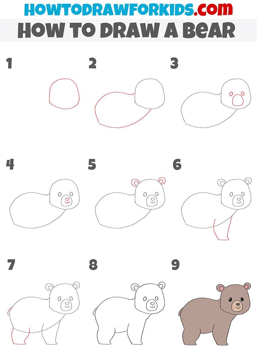 Desenhos de Vista lateral urso