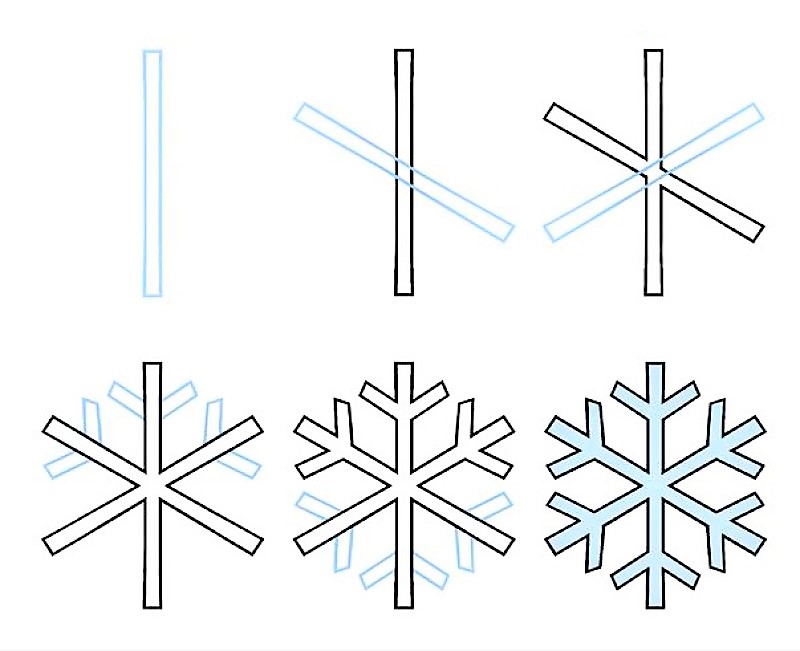 Desenhos de Desenhando flocos de neve simples