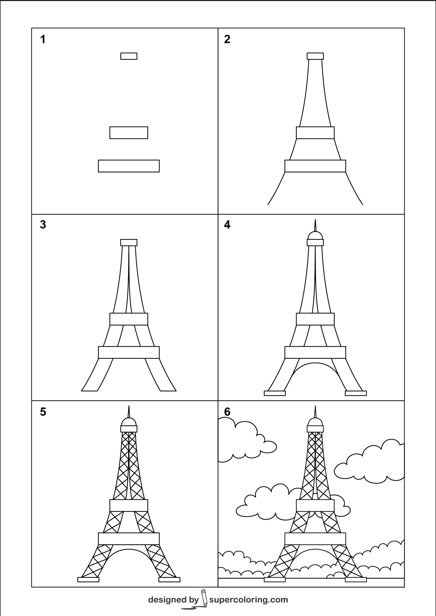 Desenhos de Ideia da Torre Eiffel 6