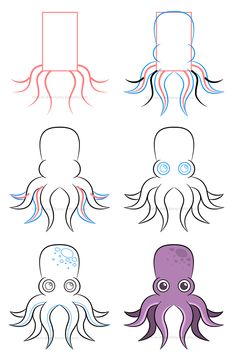 Desenhos de Polvo de cabeça grande