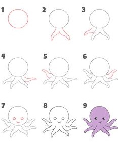 Desenhos de Polvo fofo