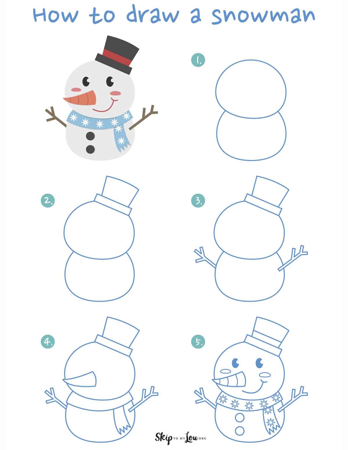 Desenhos de Um boneco de neve fofo