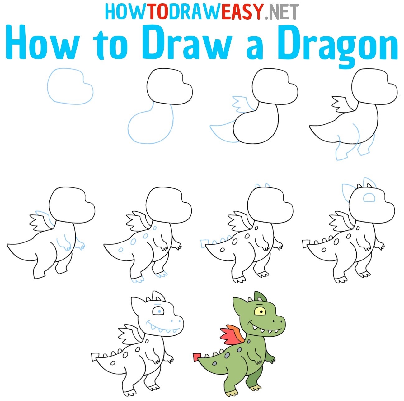 Desenhos de Um dragão fofo