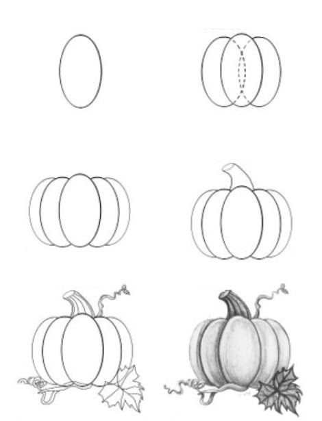 Desenhos de Uma abóbora colorida com lápis