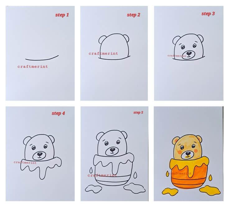 Desenhos de Urso no mel