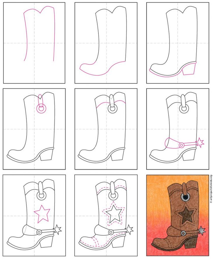 Desenhos de botas de cowboy