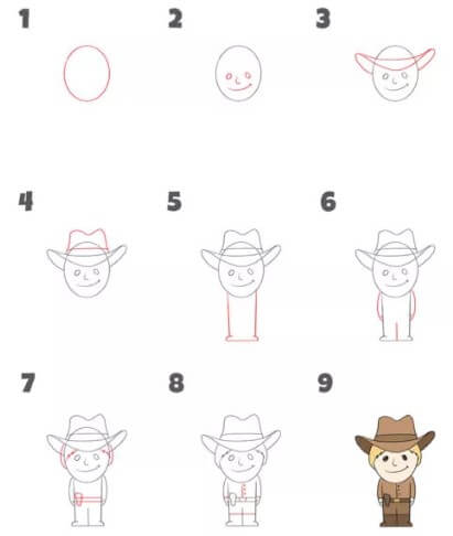 Desenhos de Cowboy fofo 2