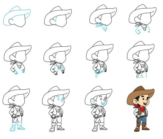 Desenhos de Cowboy fofo 3