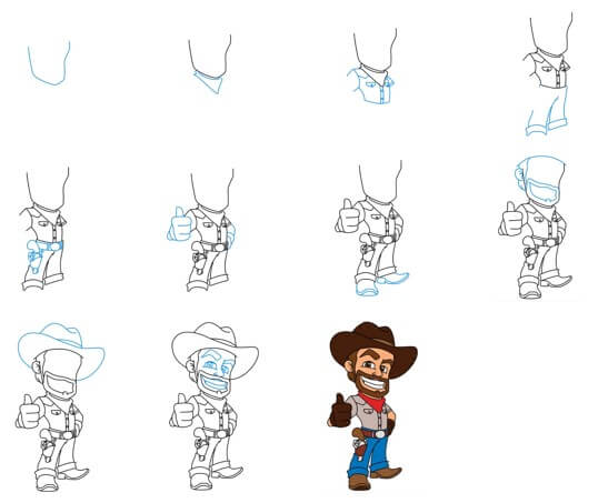 Desenhos de Cowboy riu