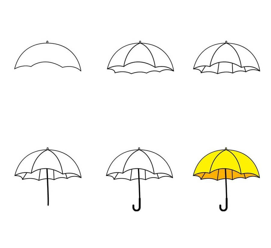 Desenhos de Guarda-chuva amarelo