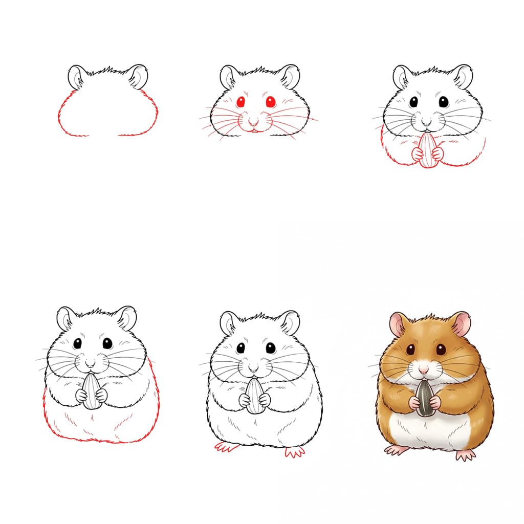 Desenhos de Hamster comendo