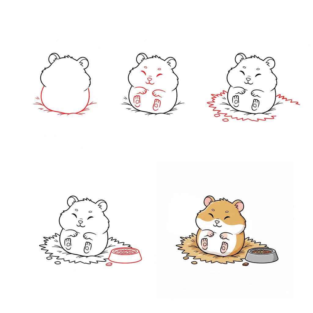 Desenhos de Hamster feliz