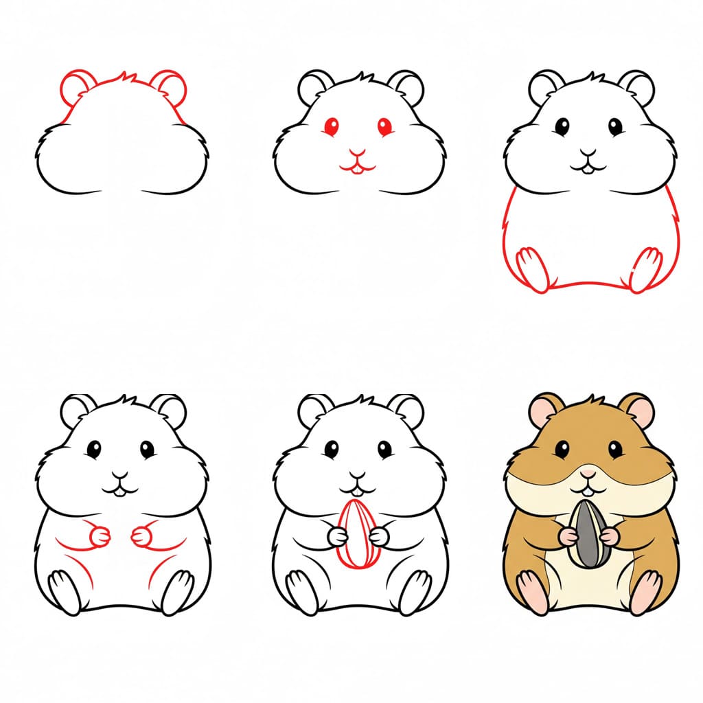 Desenhos de Hamster sentado