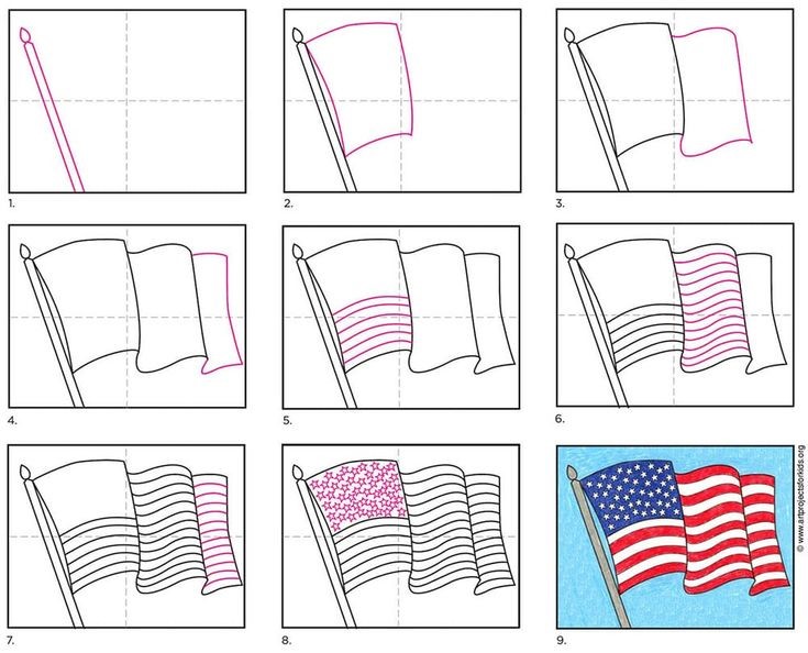 Desenhos de Bandeira americana