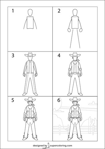 Desenhos de Ideia de cowboy 2