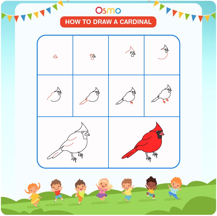 Desenhos de Um cardeal fofo