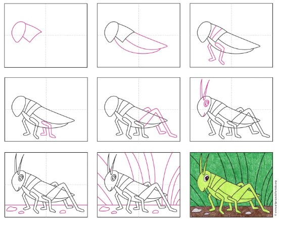 Desenhos de Um gafanhoto fofo