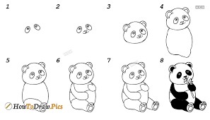 Desenhos de Um panda está comendo