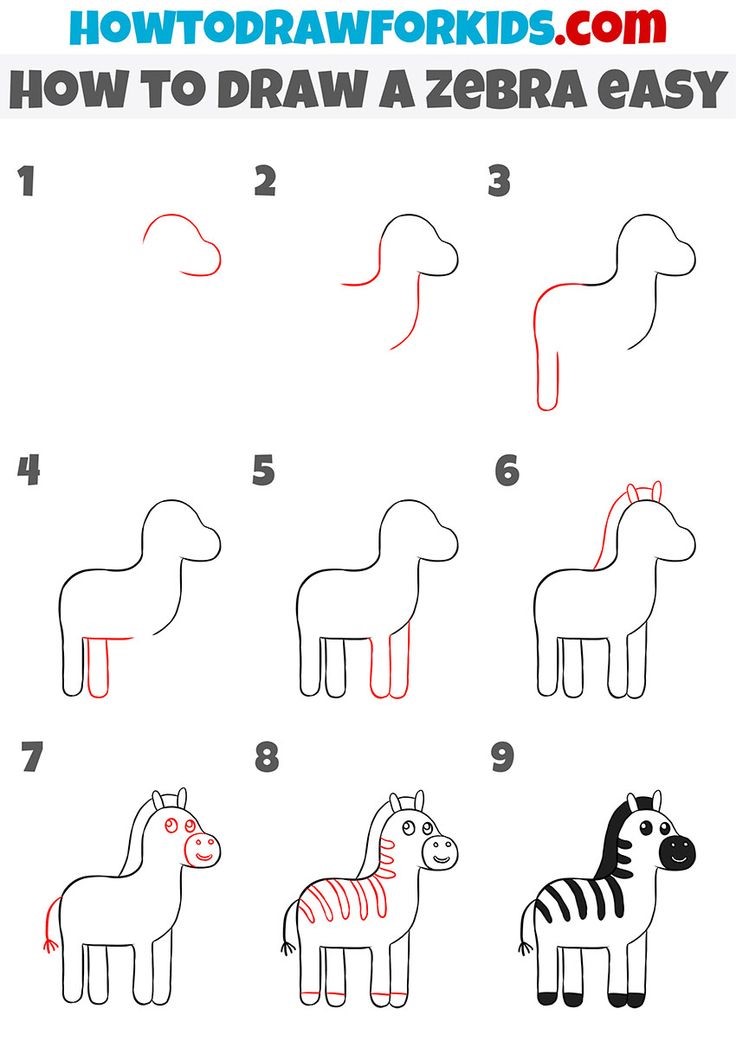 Desenhos de Zebra fácil de imprimir