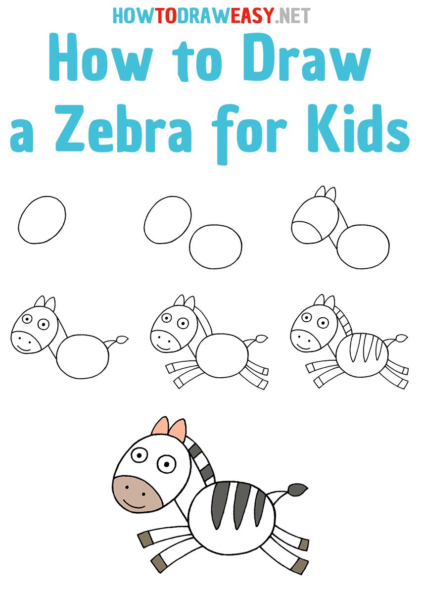 Desenhos de Zebra fácil para crianças