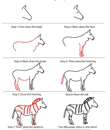 Desenhos de Zebra padrão