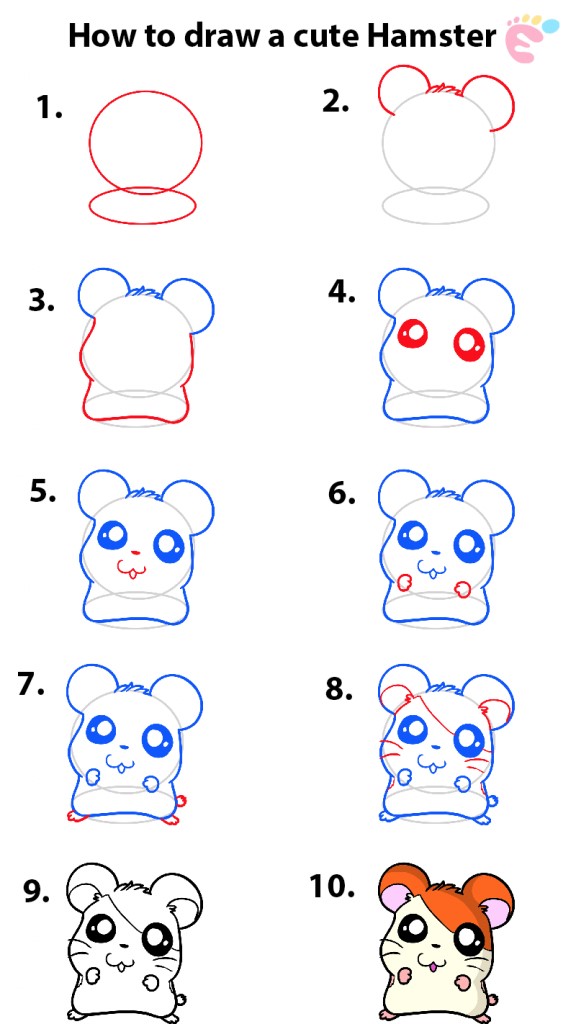 Desenhos de Hamster kawaii