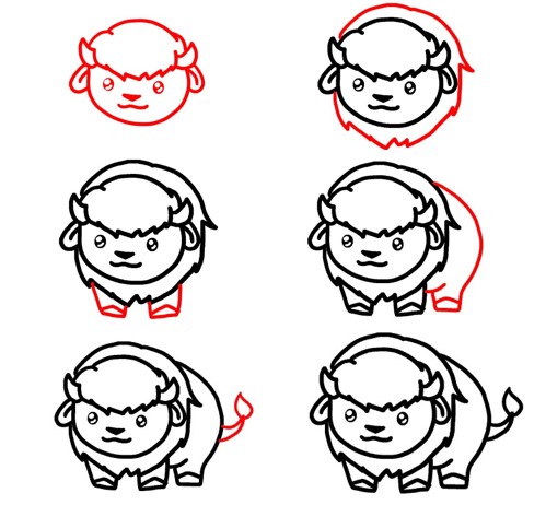 Desenhos de Búfalo kawaii