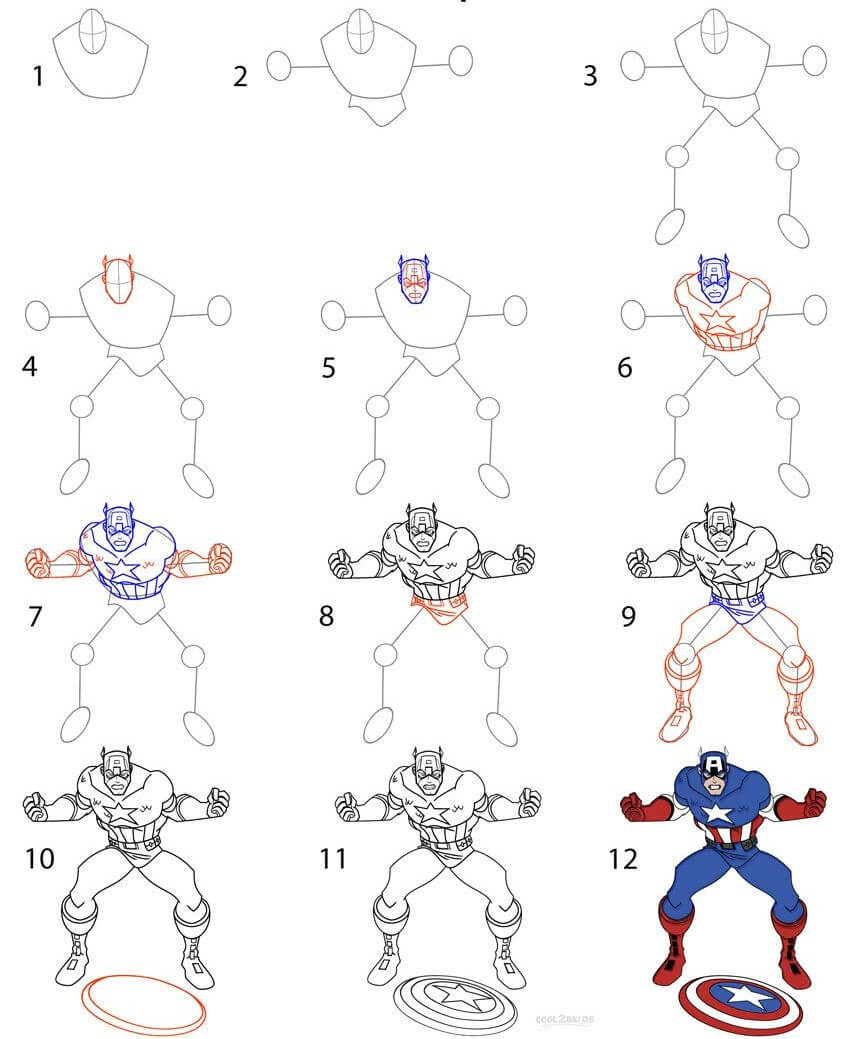 Desenhos de Capitão América imprimível
