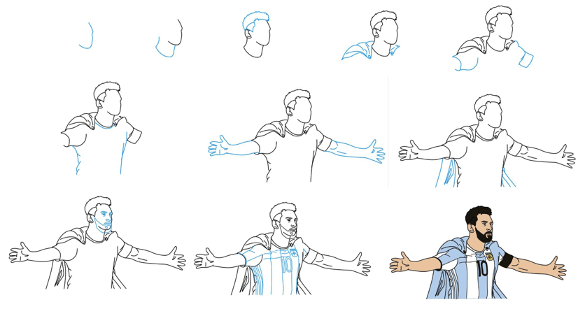 Desenhos de Comemoração do Messi 3