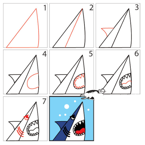 Desenhos de Cubos de tubarão