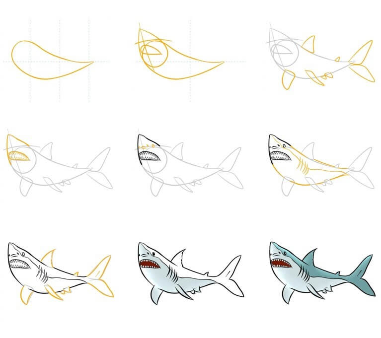 Desenhos de Detalhe de tubarão