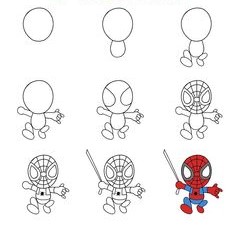 Desenhos de Homem-Aranha chibi