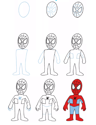 Desenhos de Homem-Aranha em pé
